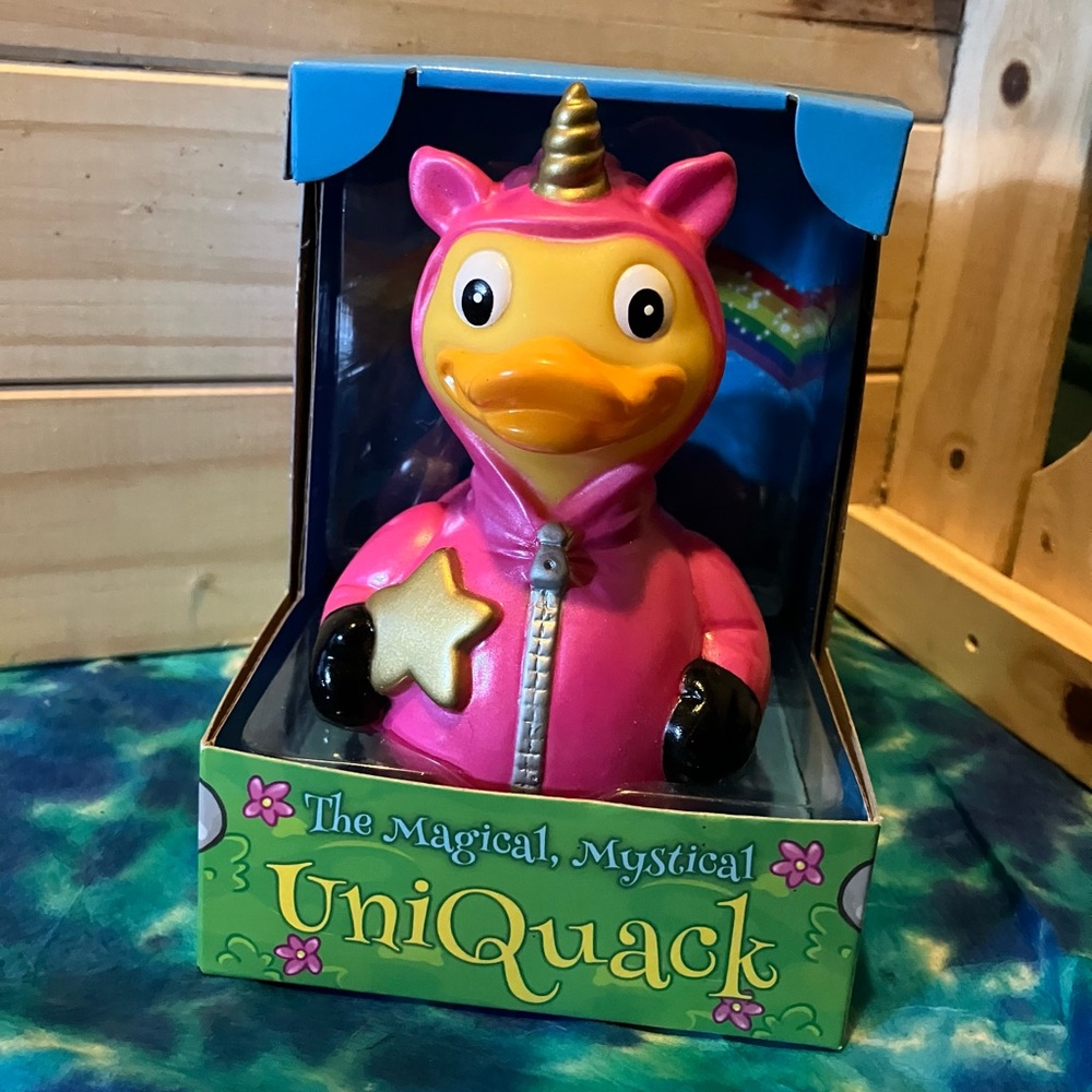 Pink and Yellow Duck Figurine